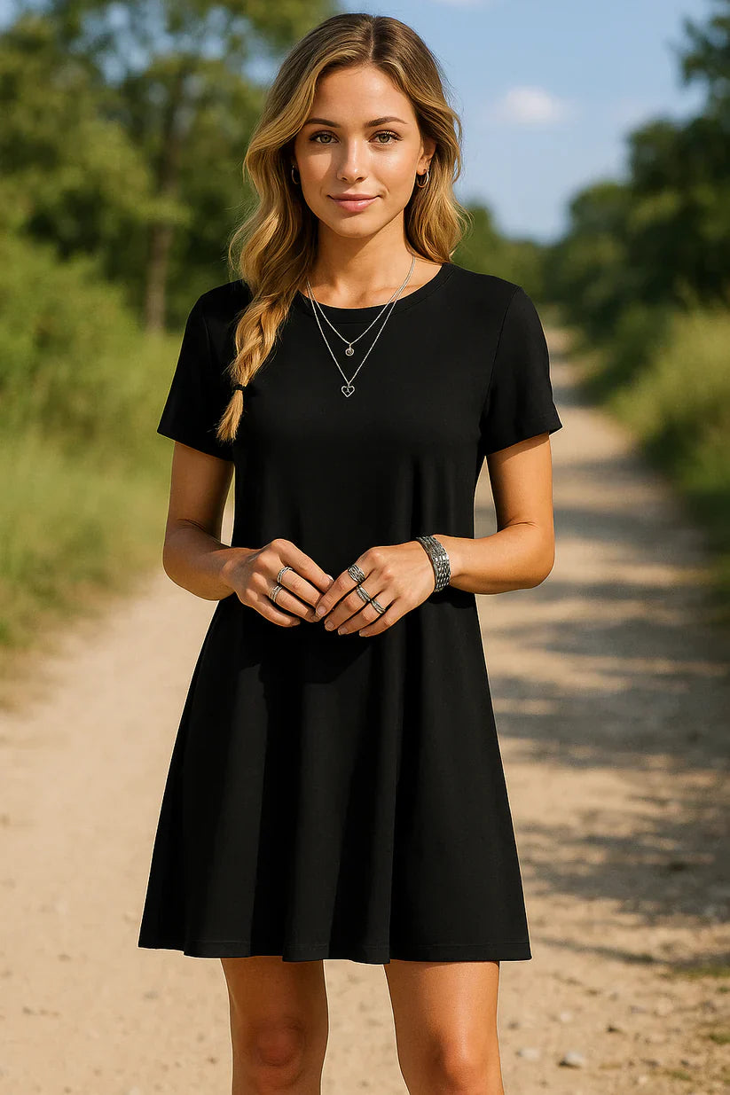Stylish short-sleeve dress for women