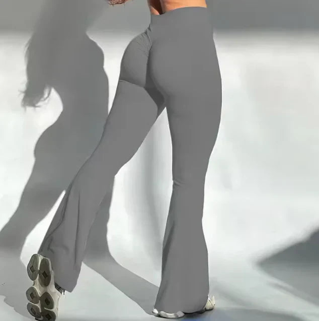 Women’s trousers with slightly flared cut and high waist