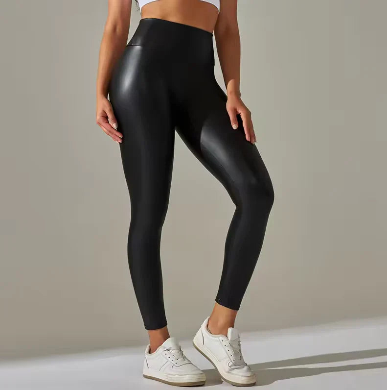 Form-fitting leggings for women with high waist