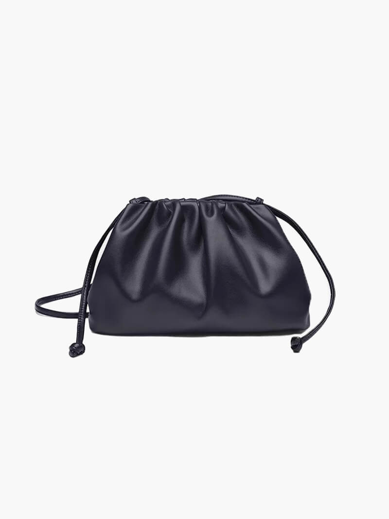 Women's bucket bag – bordeaux leather with drawstring closure