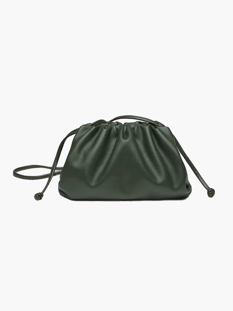 Women's bucket bag – bordeaux leather with drawstring closure
