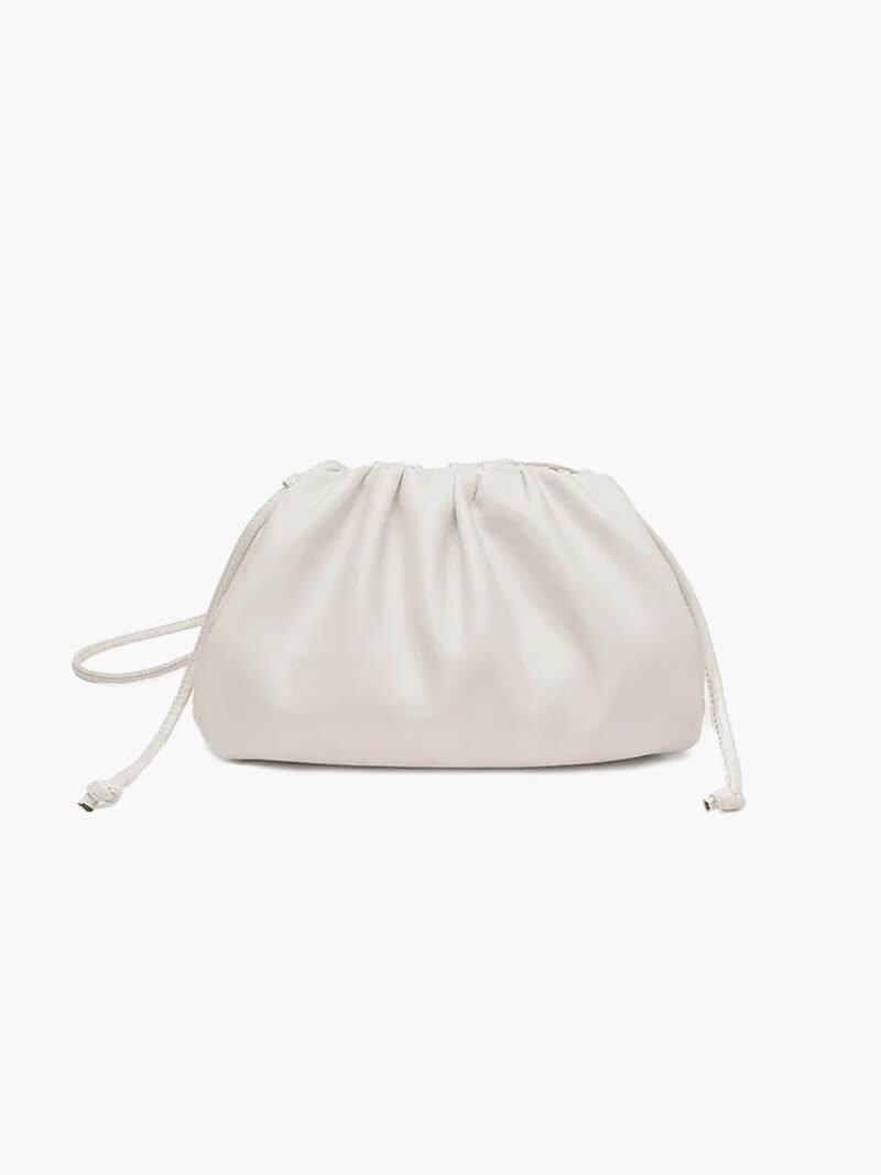 Women's bucket bag – bordeaux leather with drawstring closure