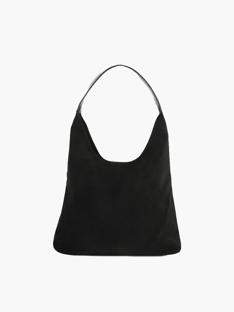 Women's hobo bag – brown fabric with shoulder strap