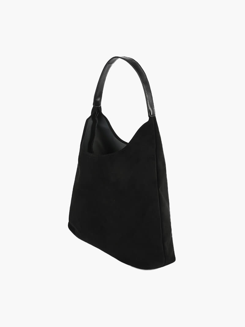 Women's hobo bag – brown fabric with shoulder strap
