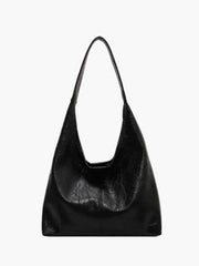 Women’s hobo bag – crescent-shaped faux leather with shoulder strap
