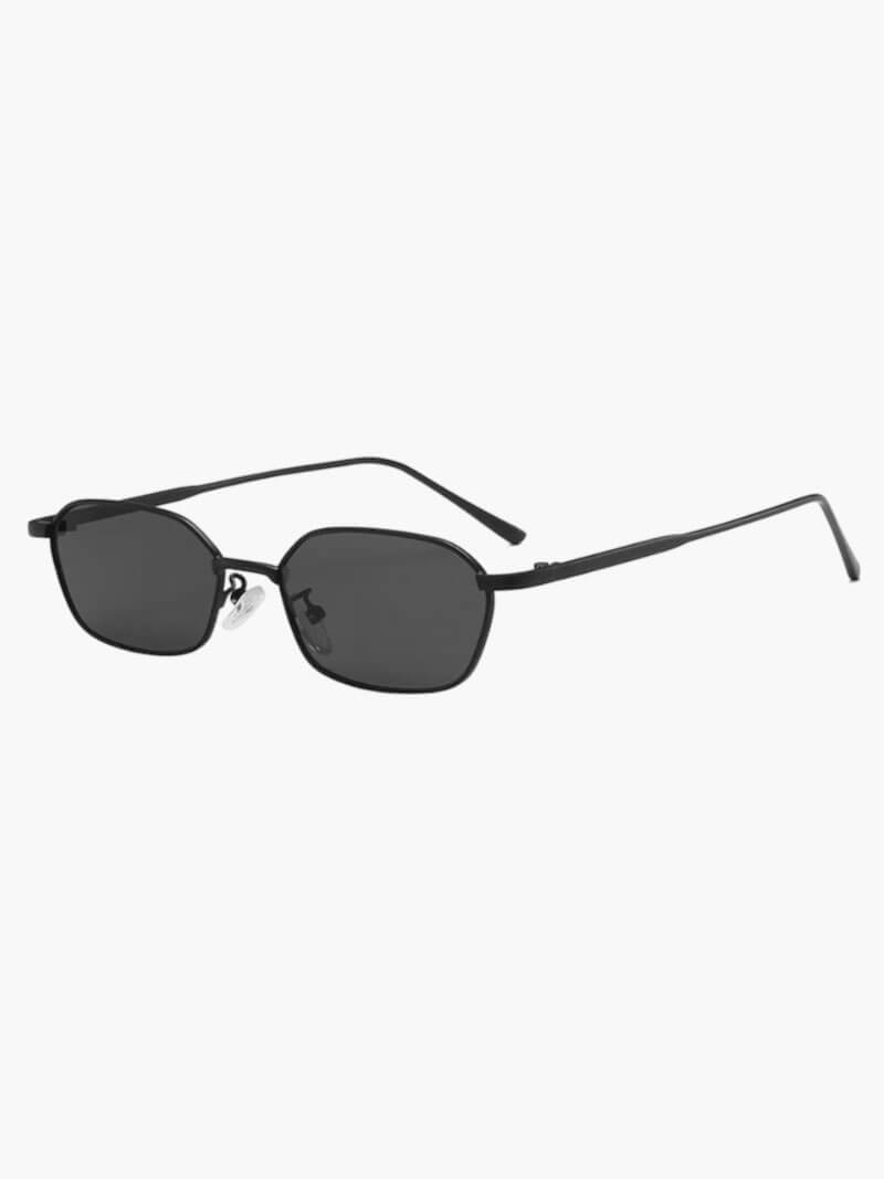 Women’s hexagonal sunglasses with gold-tone metal frame