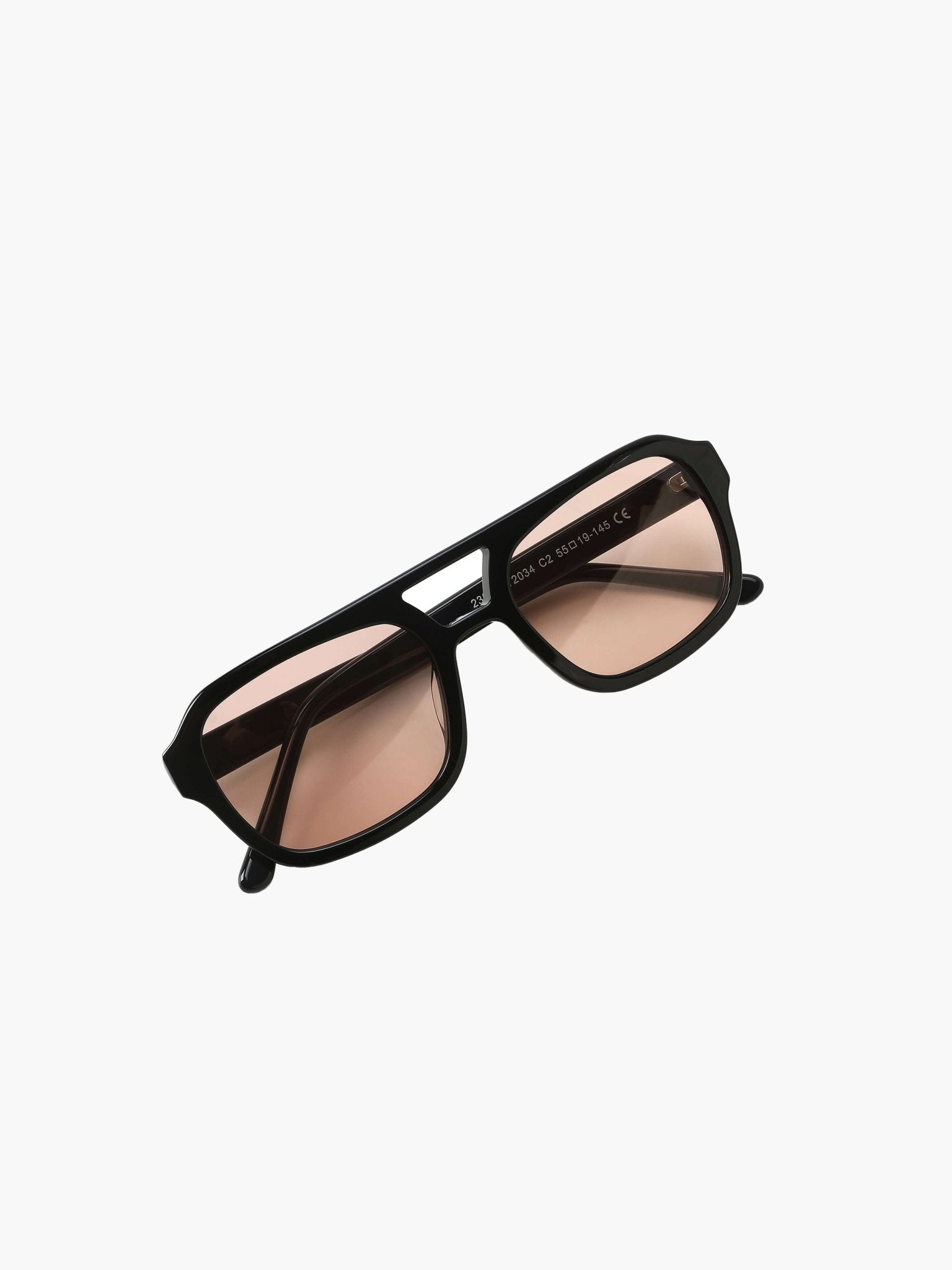 Women's rectangular sunglasses with wide frame and UV protection – tortoiseshell finish