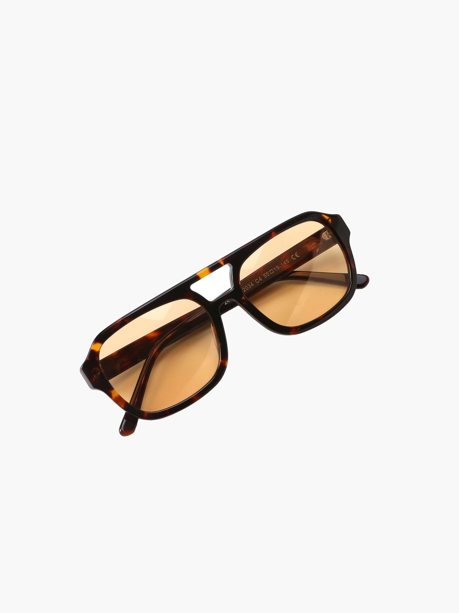 Women's rectangular sunglasses with wide frame and UV protection – tortoiseshell finish